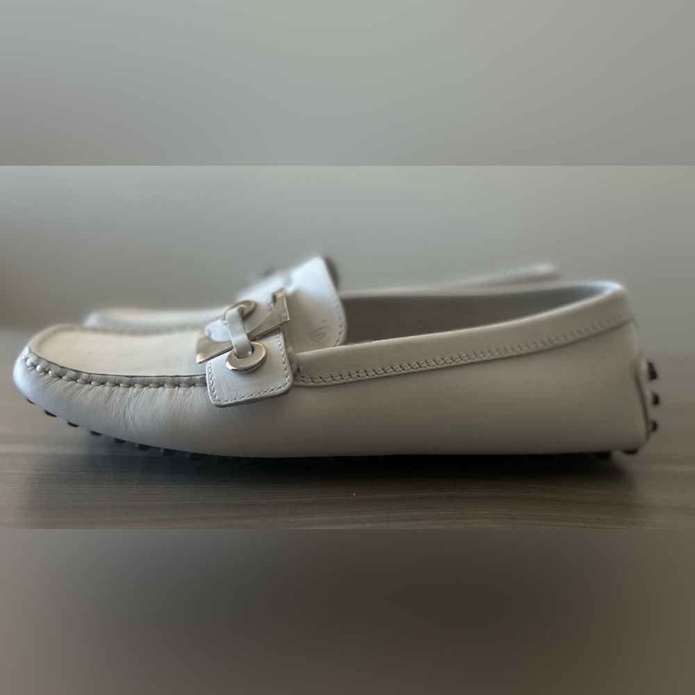 TODS White Leather Loafers NWOT